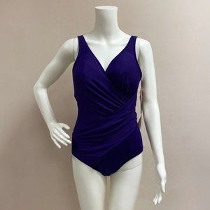 Miraclesuit Oceanus Purple Bathing Suit Size 12 NWT